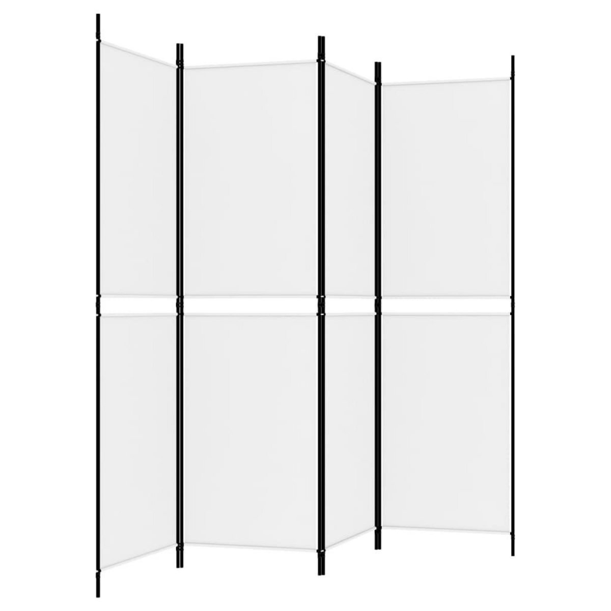 VIDAXL Cloison de separation 4 panneaux Blanc 200x180 cm Tissu