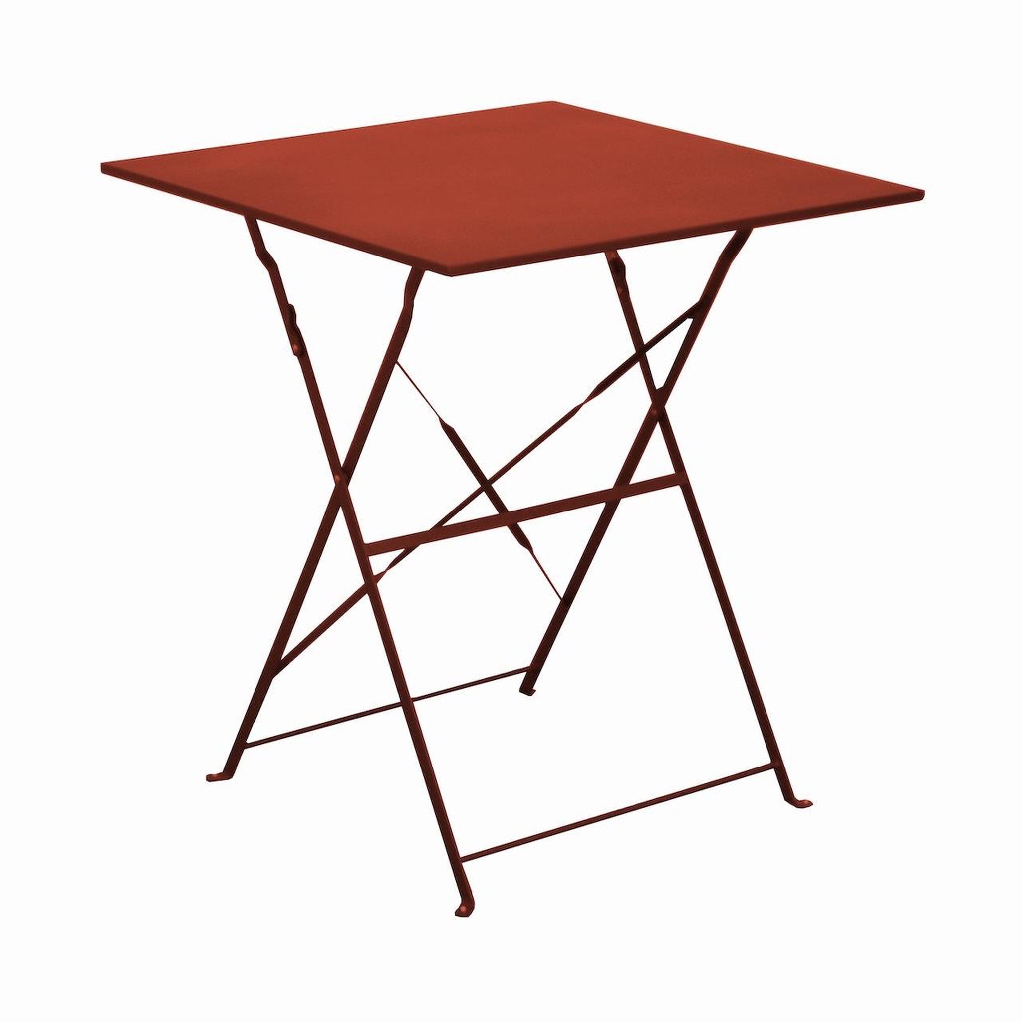 Proloisirs Guéridon pliant en acier - CUBA 70x70 - Plateau carré - Hauteur 71 cm - Coloris terra