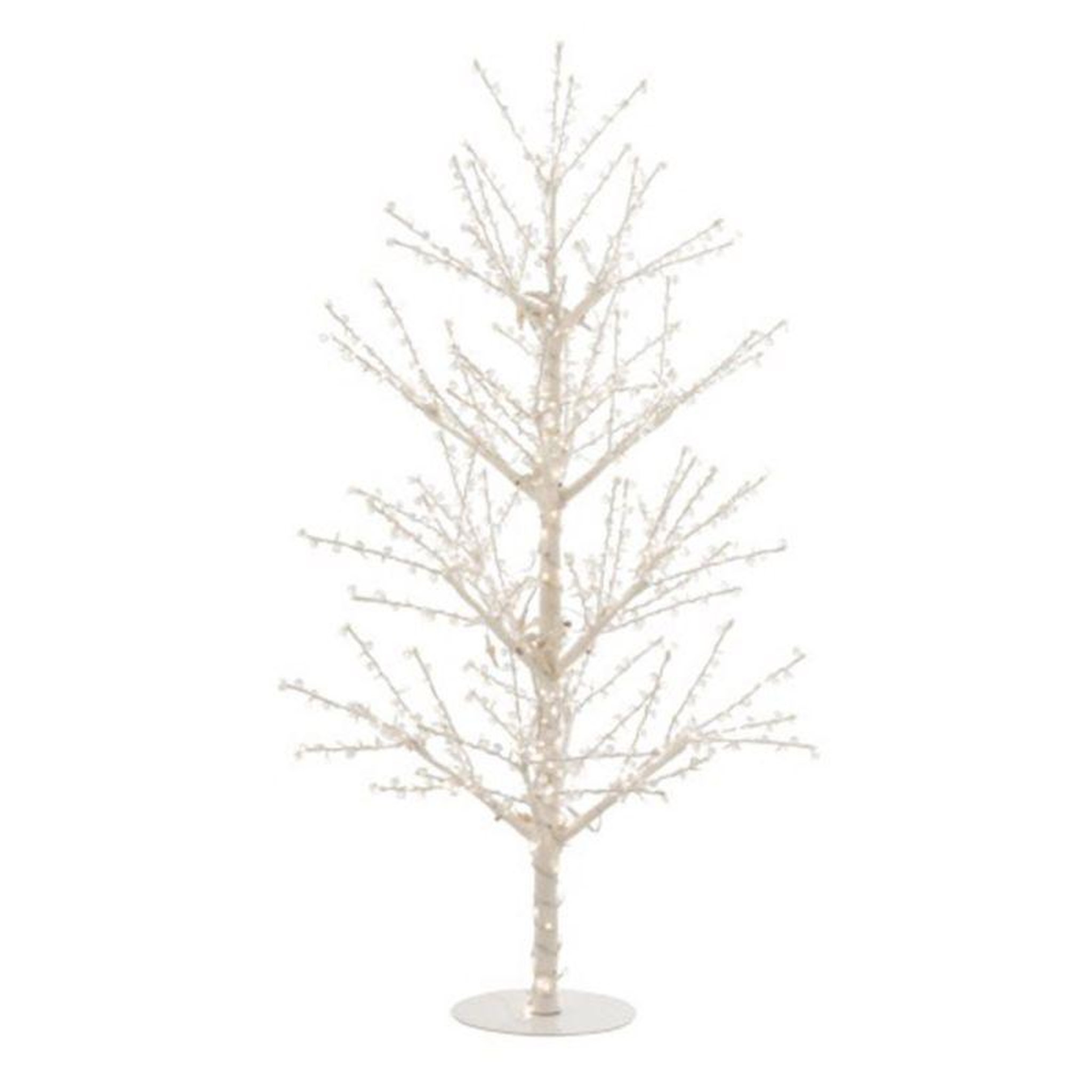 Voir la diapositive 2 : Paris Prix Statuette Déco à Led  Arbre Nu Perles  125cm Blanc