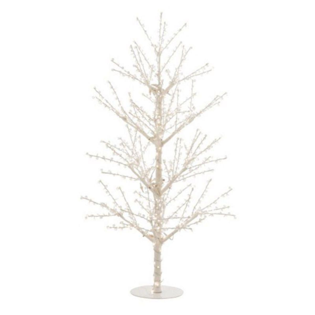 Paris Prix Statuette Déco à Led  Arbre Nu Perles  125cm Blanc