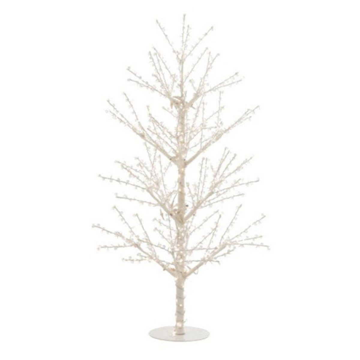 Paris Prix Statuette Déco à Led  Arbre Nu Perles  125cm Blanc