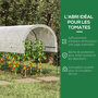 Voir la diapositive 6 : OUTSUNNY Serre de jardin serre à tomates dim. 4L x 1,2l x 1,7H m acier thermolaqué vert PE haute densité blanc