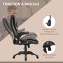 Voir la diapositive 6 : HOMCOM Fauteuil de bureau direction pivotant massant chauffant électrique revêtement synthétique chocolat