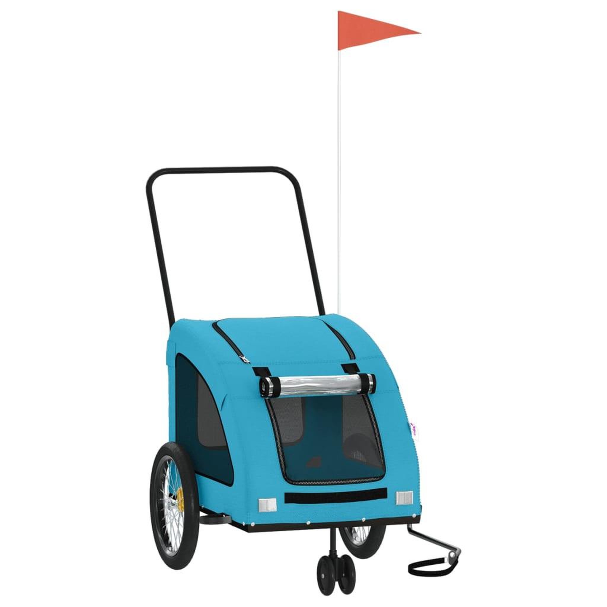 Voir la diapositive 2 : VIDAXL Remorque de velo pour animaux de compagnie bleu