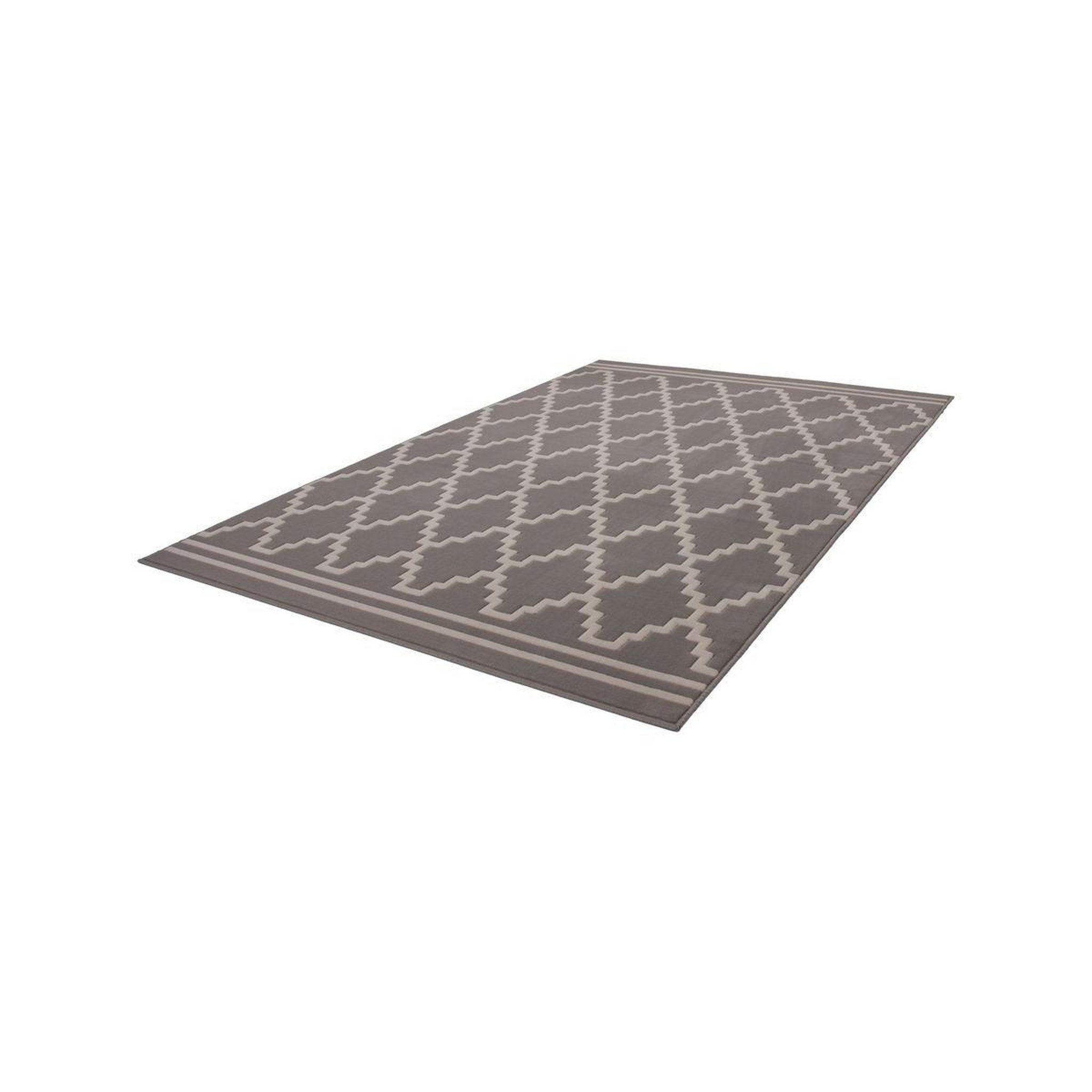 Voir la diapositive 4 : Paris Prix Tapis imprimé losange à poils courts  lina  taupe