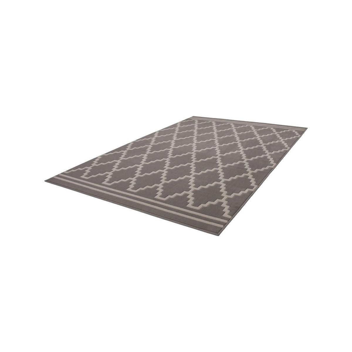 Paris Prix Tapis Imprimé Losange à Poils Courts  Lina  Taupe