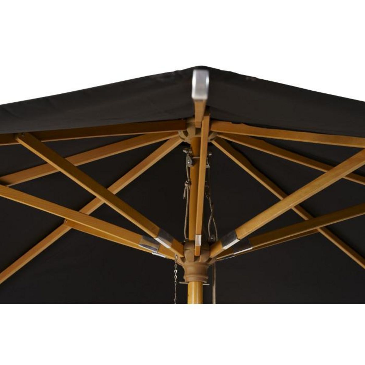 Paris Prix Parasol Design en Bois  Naxos  300cm Noir