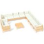 Voir la diapositive 2 : VIDAXL Salon de jardin 12 pcs avec coussins creme Bois de pin massif