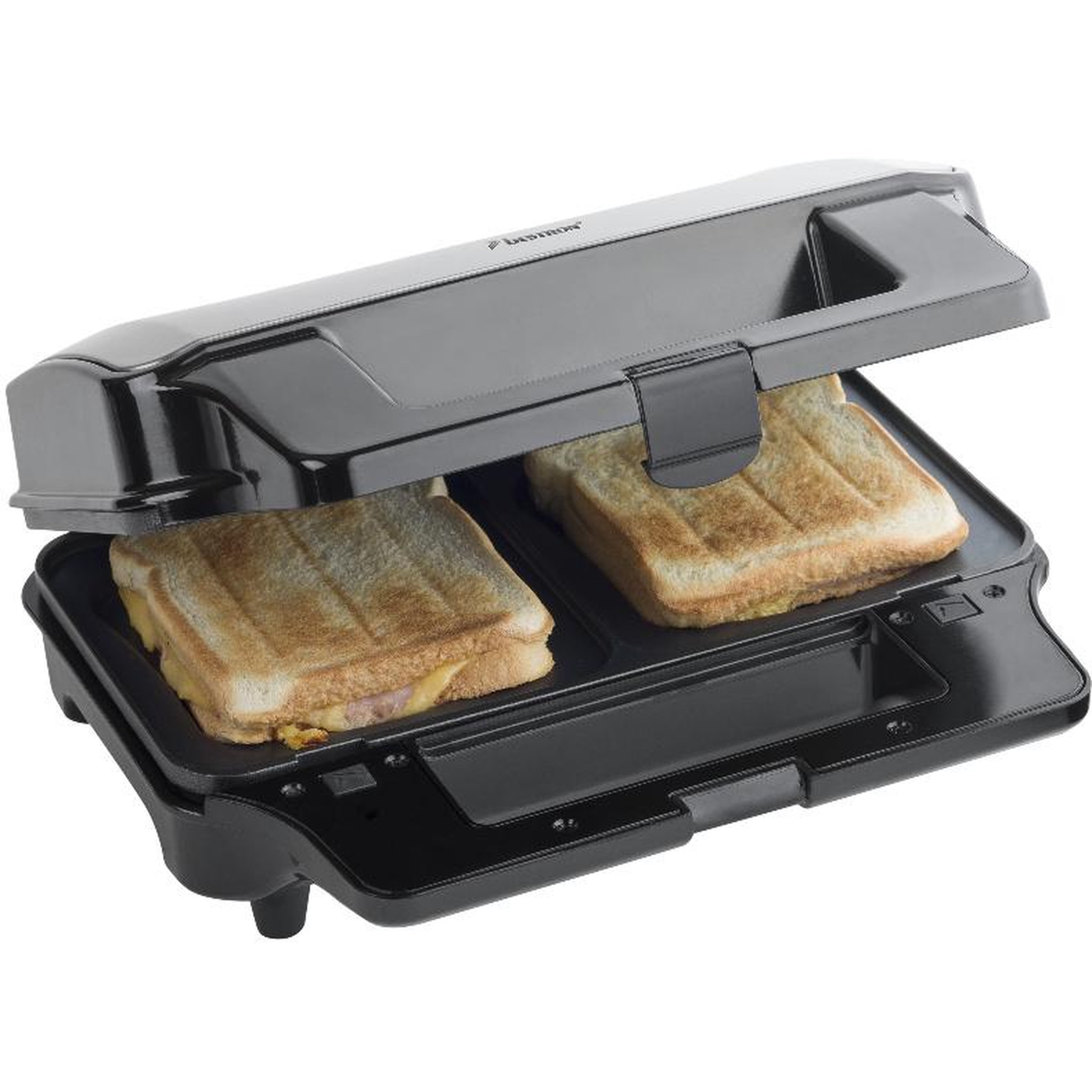 Voir la diapositive 3 : Bestron Croque-gaufre-gril 3en1 900w noir/inox - ASG90XXL