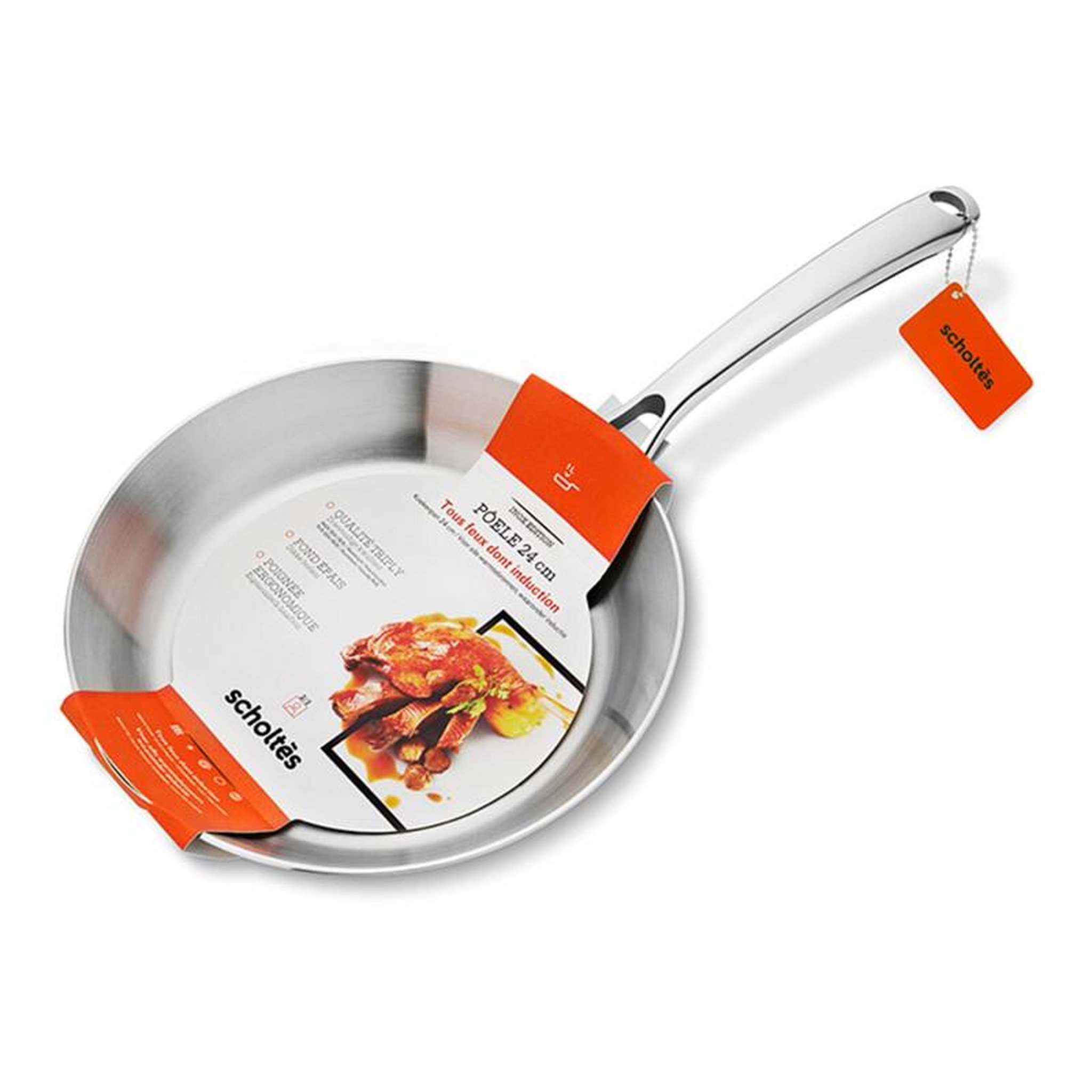 Voir la diapositive 3 : Scholtes Casserolerie Scholtes POELE INOX TRIPLY SCHOLTES 24 CM DE DIAMETRE