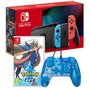 NINTENDO Console Nintendo Switch Joy-Con Bleu et Rouge + Pokémon Épée + Manette Filaire Carapuce Nintendo Switch