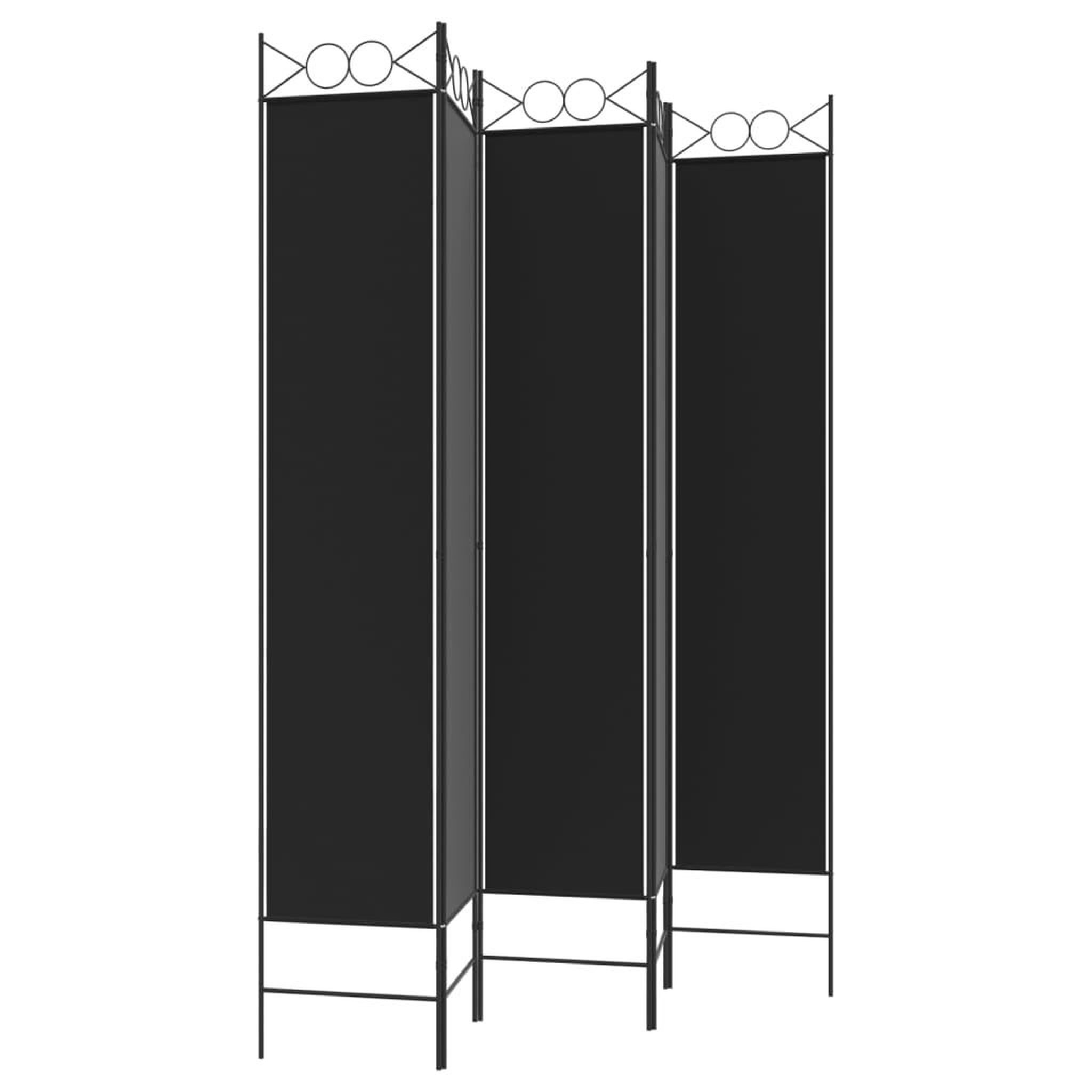 Voir la diapositive 5 : VIDAXL Cloison de separation 5 panneaux Noir 200x220 cm Tissu