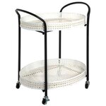 Paris Prix Desserte de Cuisine 2 Niveaux  Cannage  70cm Noir