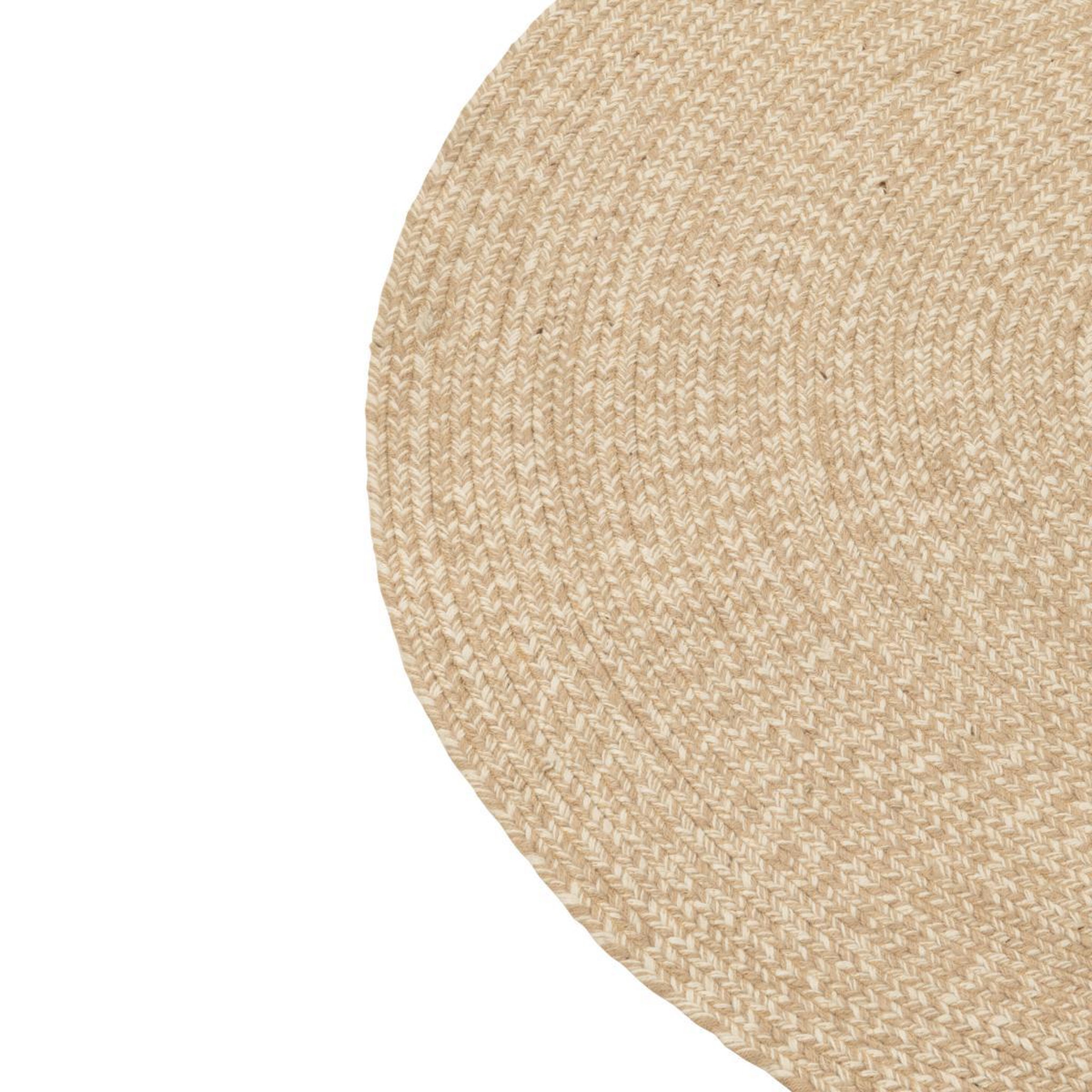 Voir la diapositive 2 : J-LINE Tapis rond bohème  miami  120cm naturel & blanc