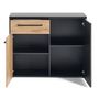Voir la diapositive 4 : BEST MOBILIER Varna - buffet bas - bois et noir - 110 cm