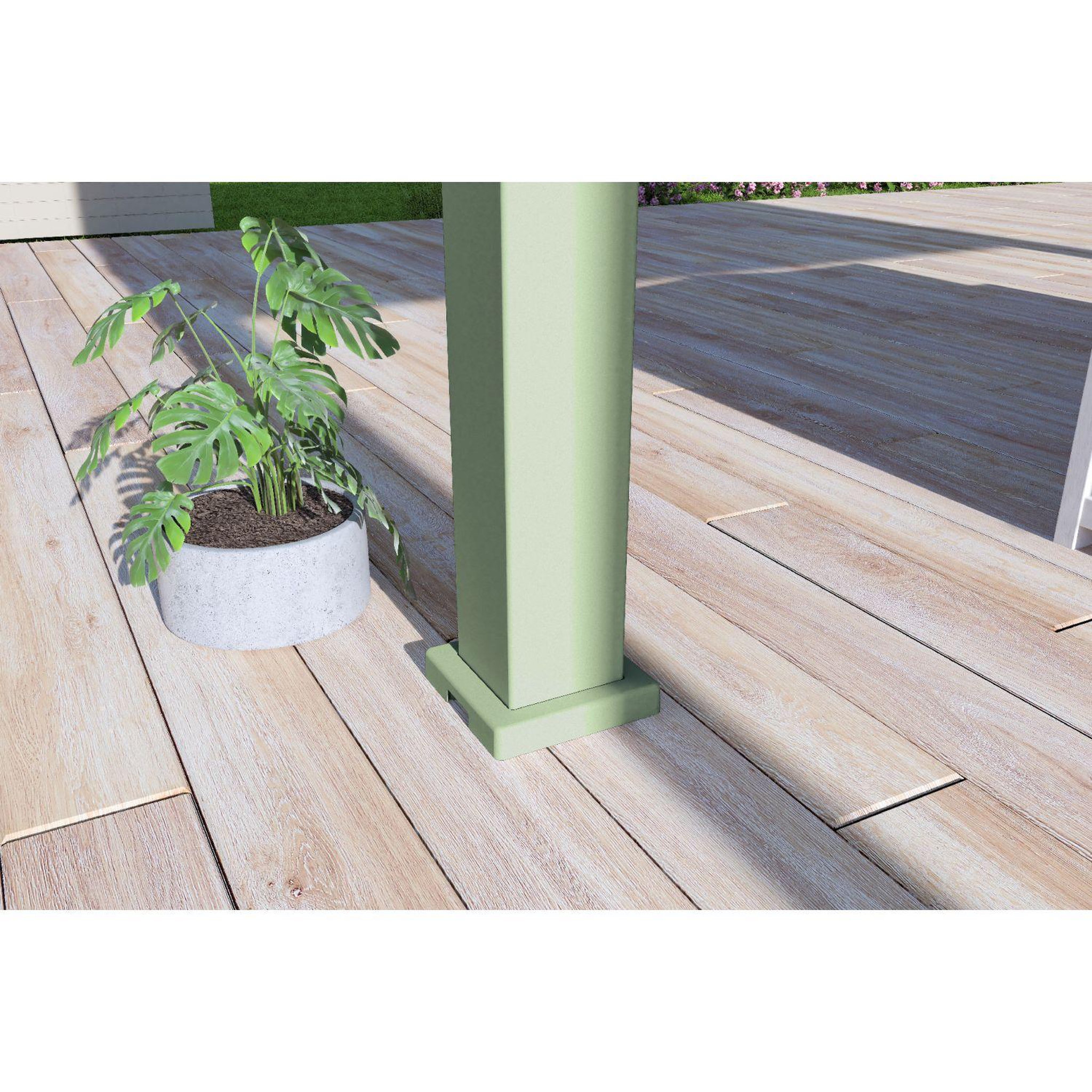 Voir la diapositive 9 : Pergola Bioclimatique autoportée 3x4 m - Aluminium - Vert jade/blanc - VS OmBREA®