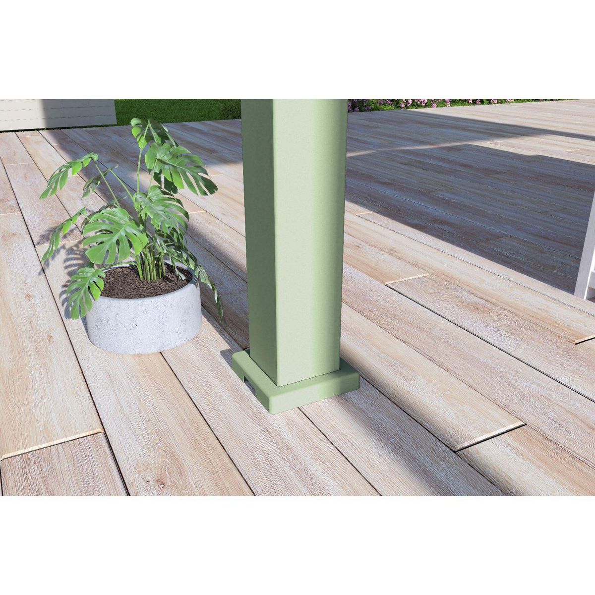 Pergola Bioclimatique autoportée 3x4 m - Aluminium - Vert jade/blanc - VS OmBREA®