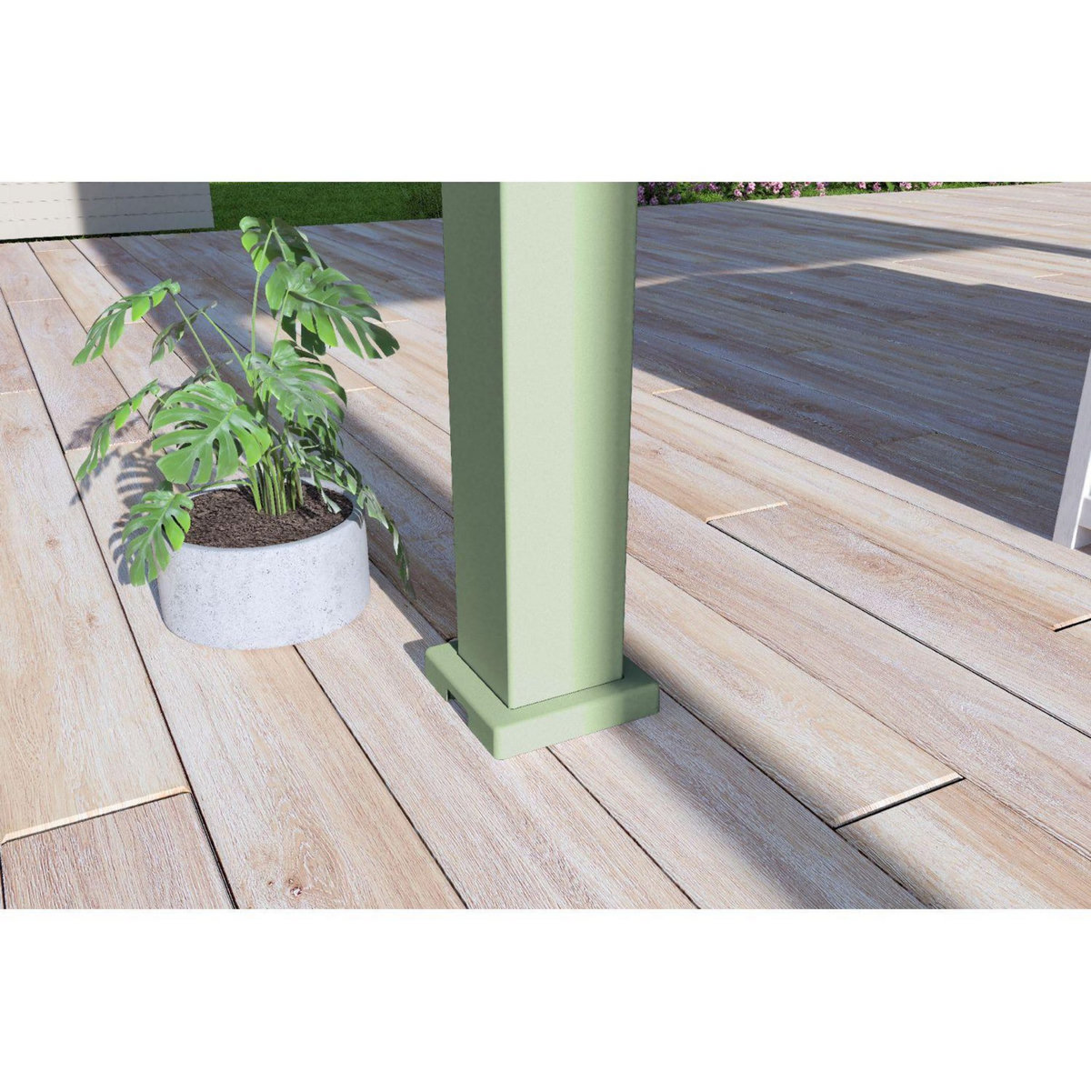 Pergola Bioclimatique autoportée 3x4 m - Aluminium - Vert jade/blanc - VS OmBREA®