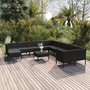 Voir la diapositive 1 : VIDAXL Salon de jardin 12 pcs avec coussins resine tressee noir