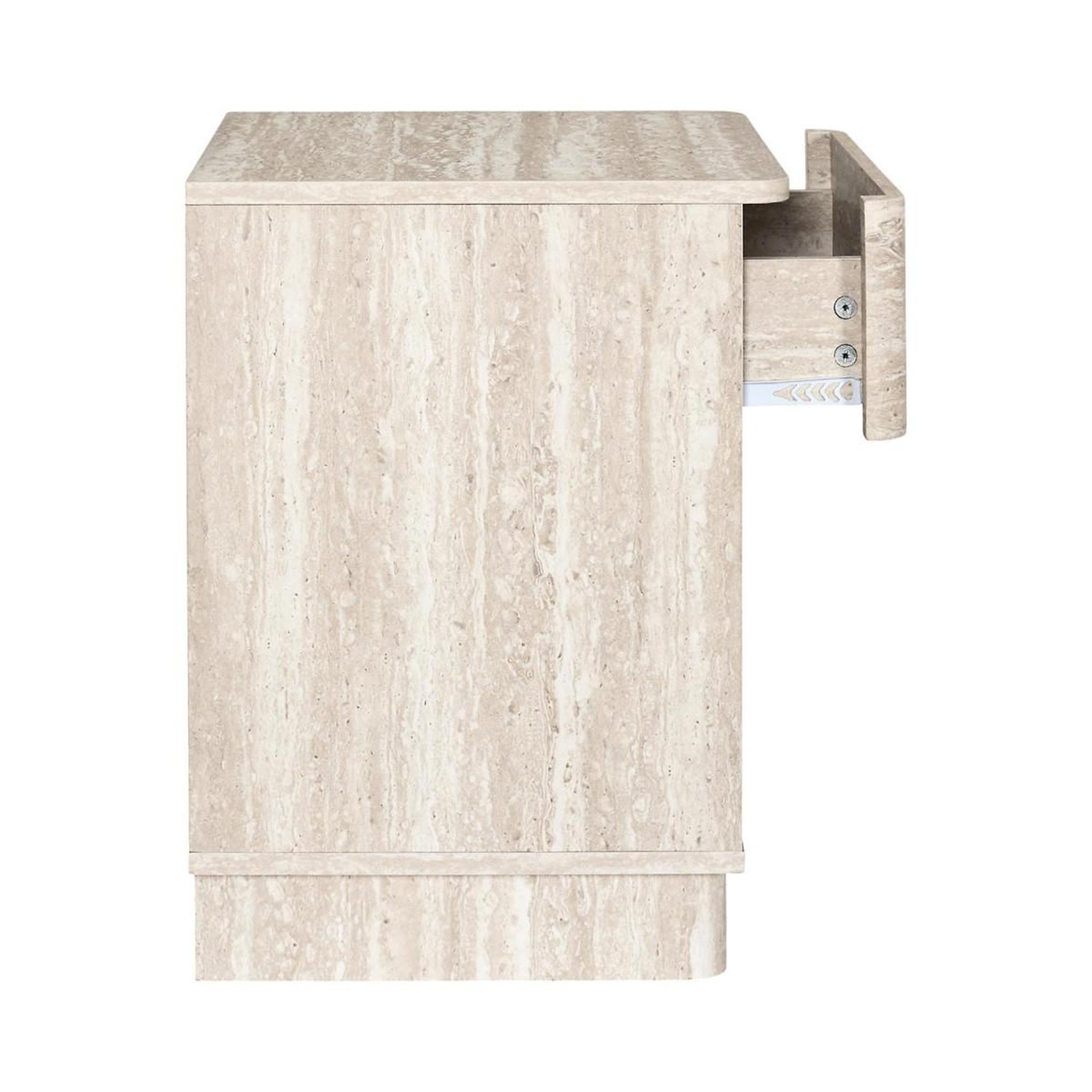 Voir la diapositive 5 : The Home Deco Factory Table de chevet avec tiroir  pietra  56cm beige