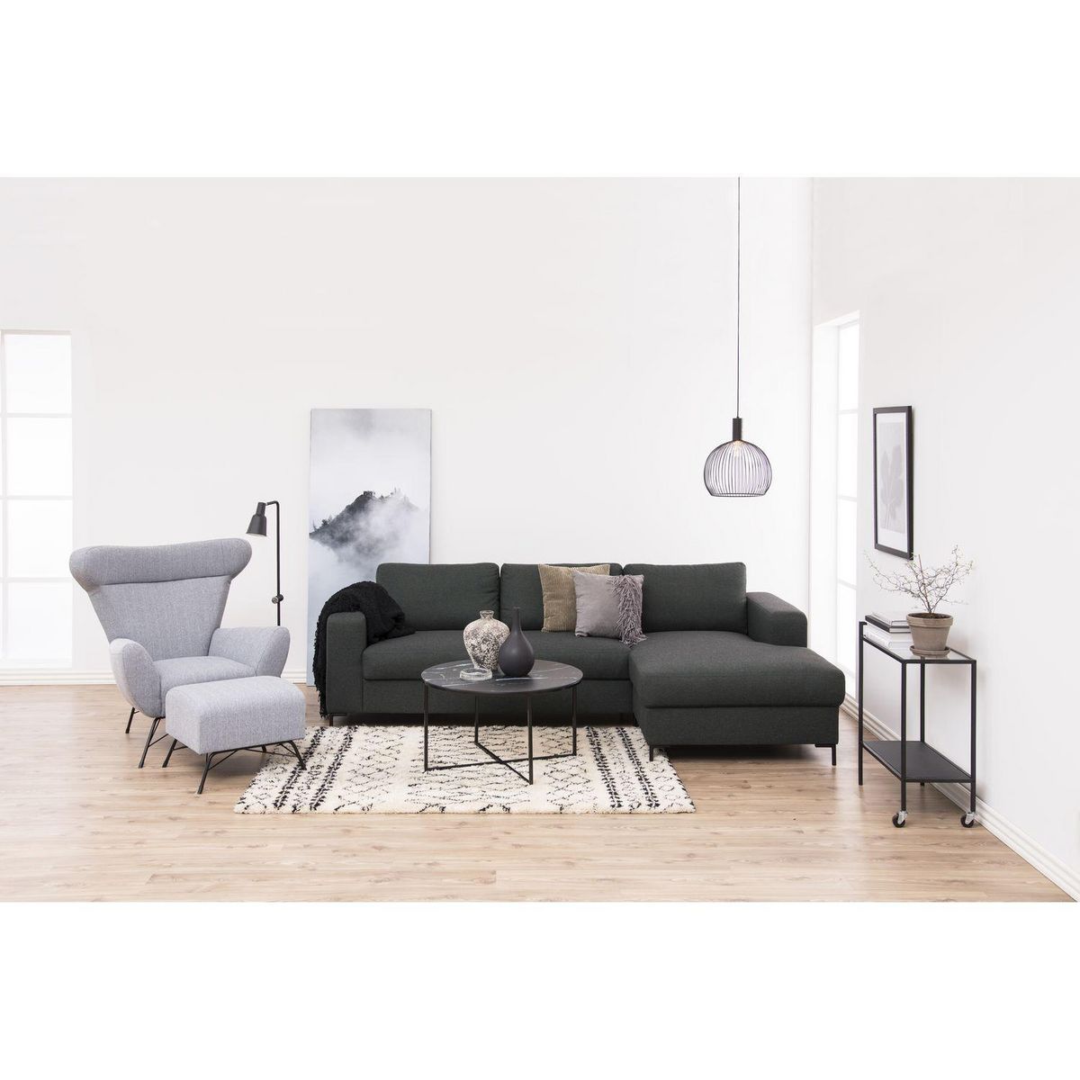 TOILINUX Table basse ronde effet marbre en verre et métal