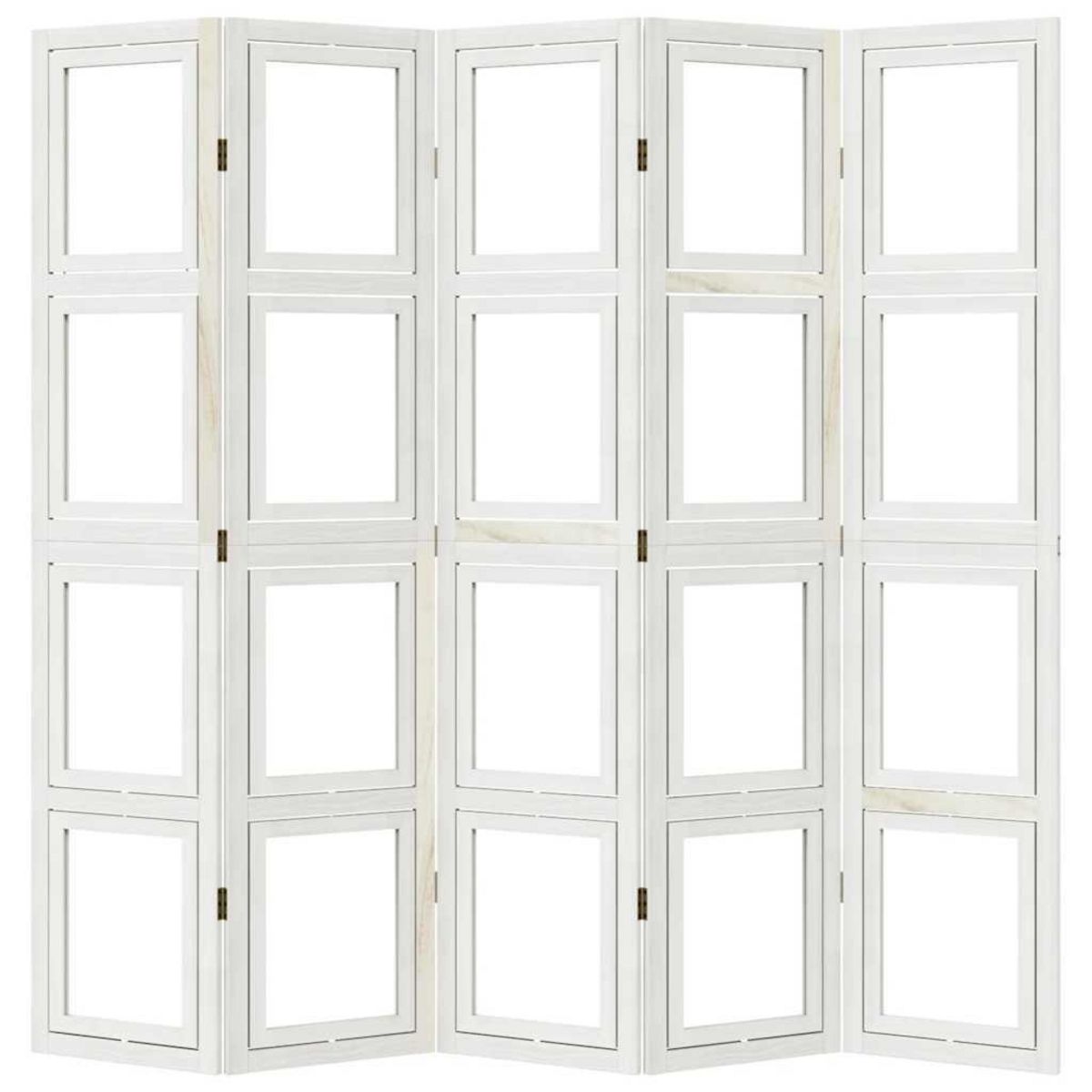 VIDAXL Cloison de separation 5 panneaux blanc bois de paulownia massif