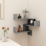 VIDAXL Etagere d'angle murale Sonoma gris 40x40x50cm Bois d'ingenierie