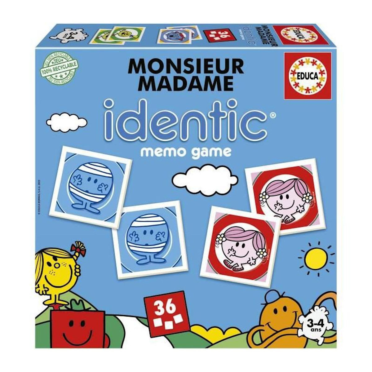 EDUCA Jeu de mémoire enfant – Monsieur Madame – Identic – Educa