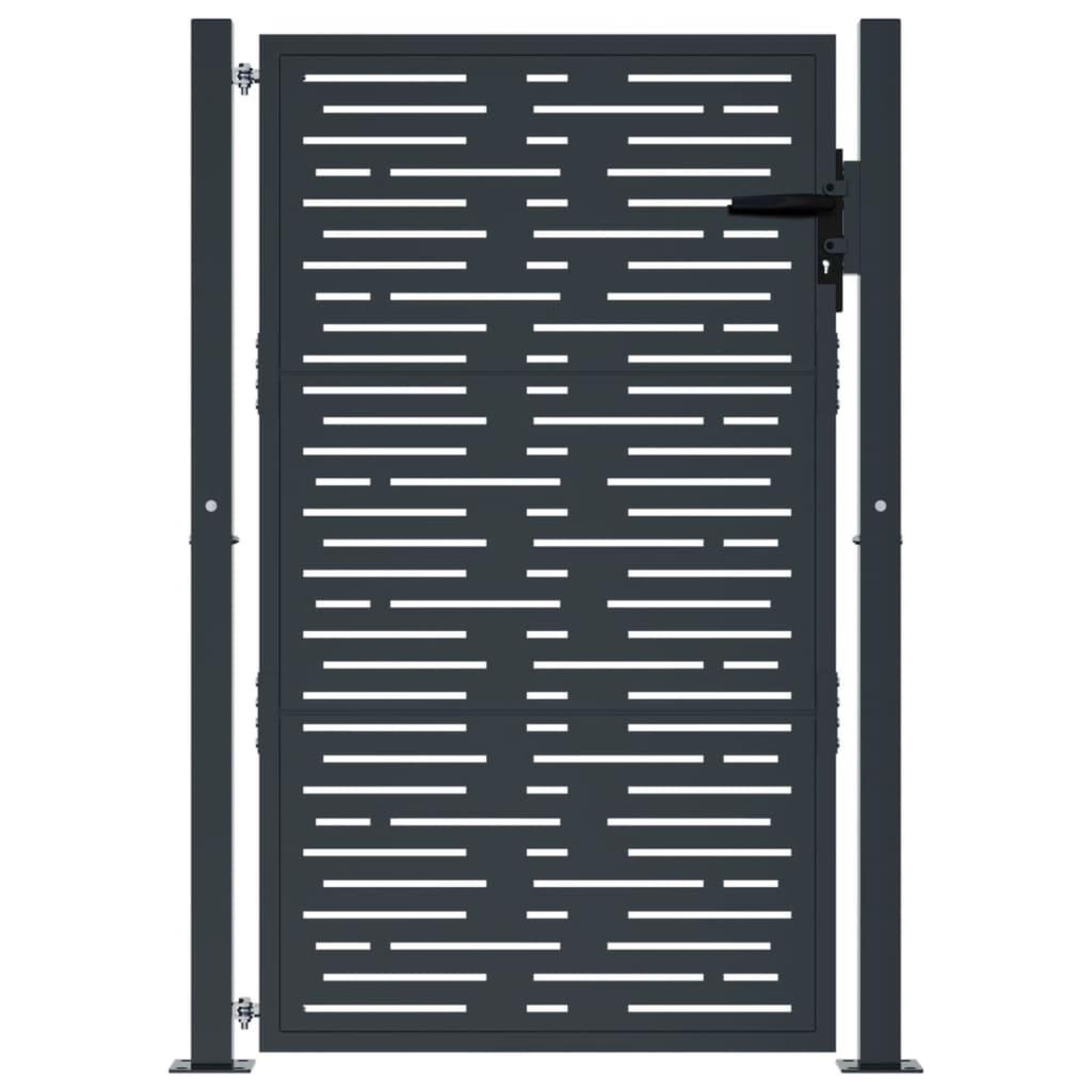 Voir la diapositive 3 : VIDAXL Portail de jardin anthracite 105x155 cm conception de carre