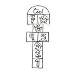 Paris Prix Sticker à Poser pour Sol  Marelle  148cm Noir