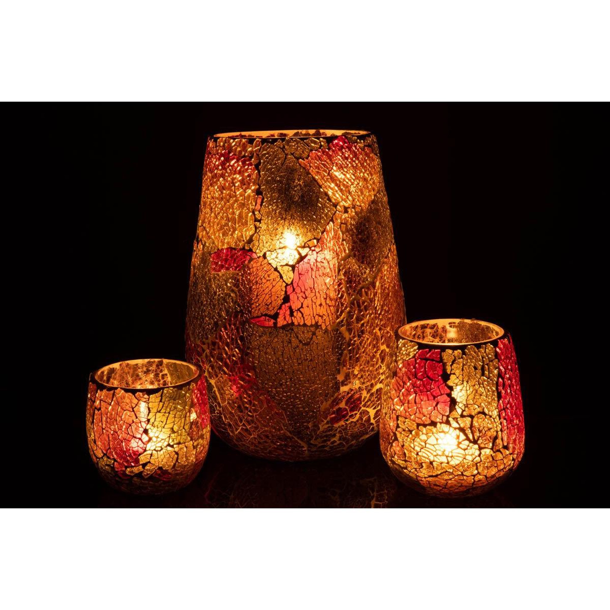 Voir la diapositive 6 : J-LINE Photophore en Verre  Sunset  26cm Multicolore