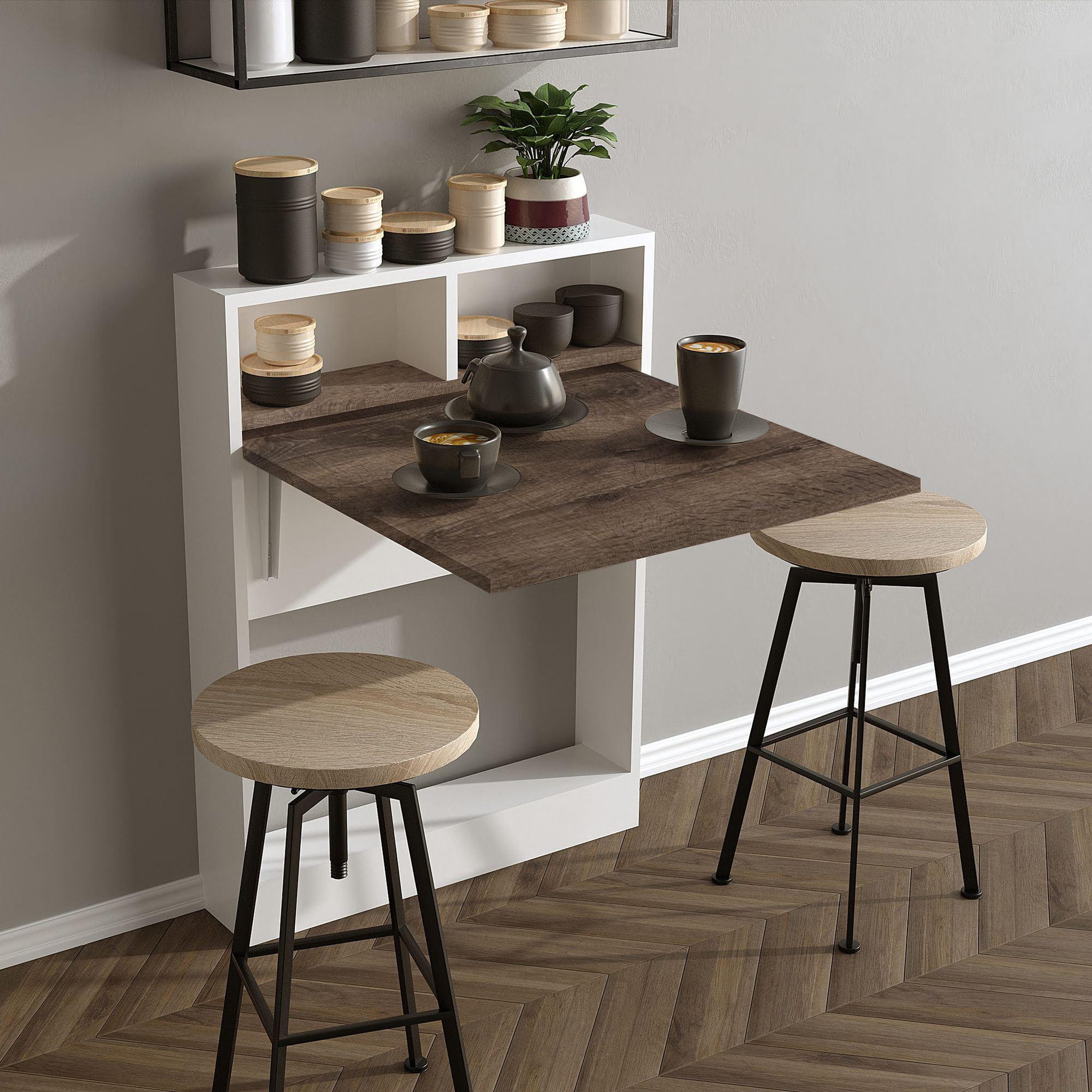 Voir la diapositive 2 : Habitat et Jardin Table de repas pliable en bois  bracked  - 70 x 15 x 96 cm - beige