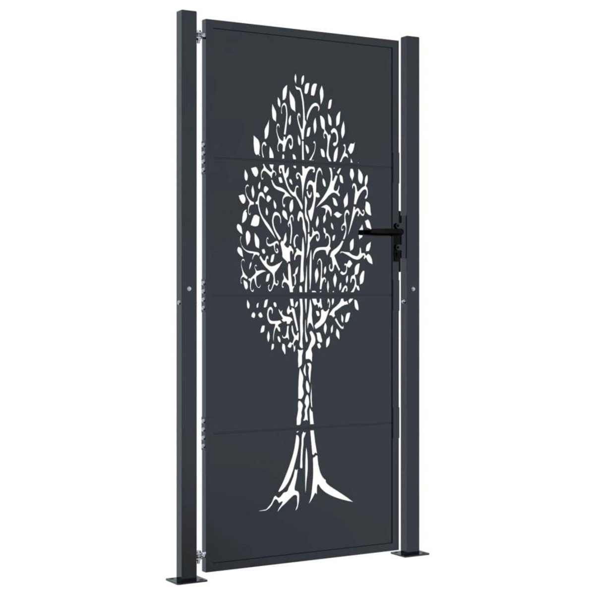 VIDAXL Portail de jardin anthracite 105x180cm acier conception d'arbre