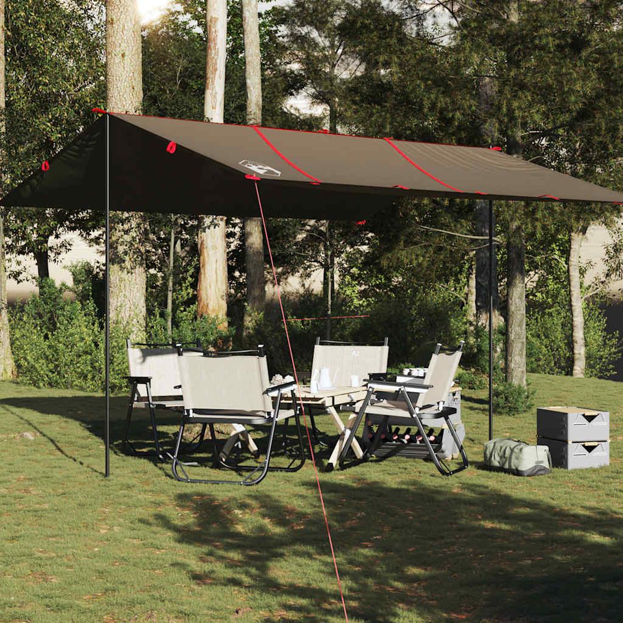 VIDAXL Bache de camping marron 451x420 cm impermeable