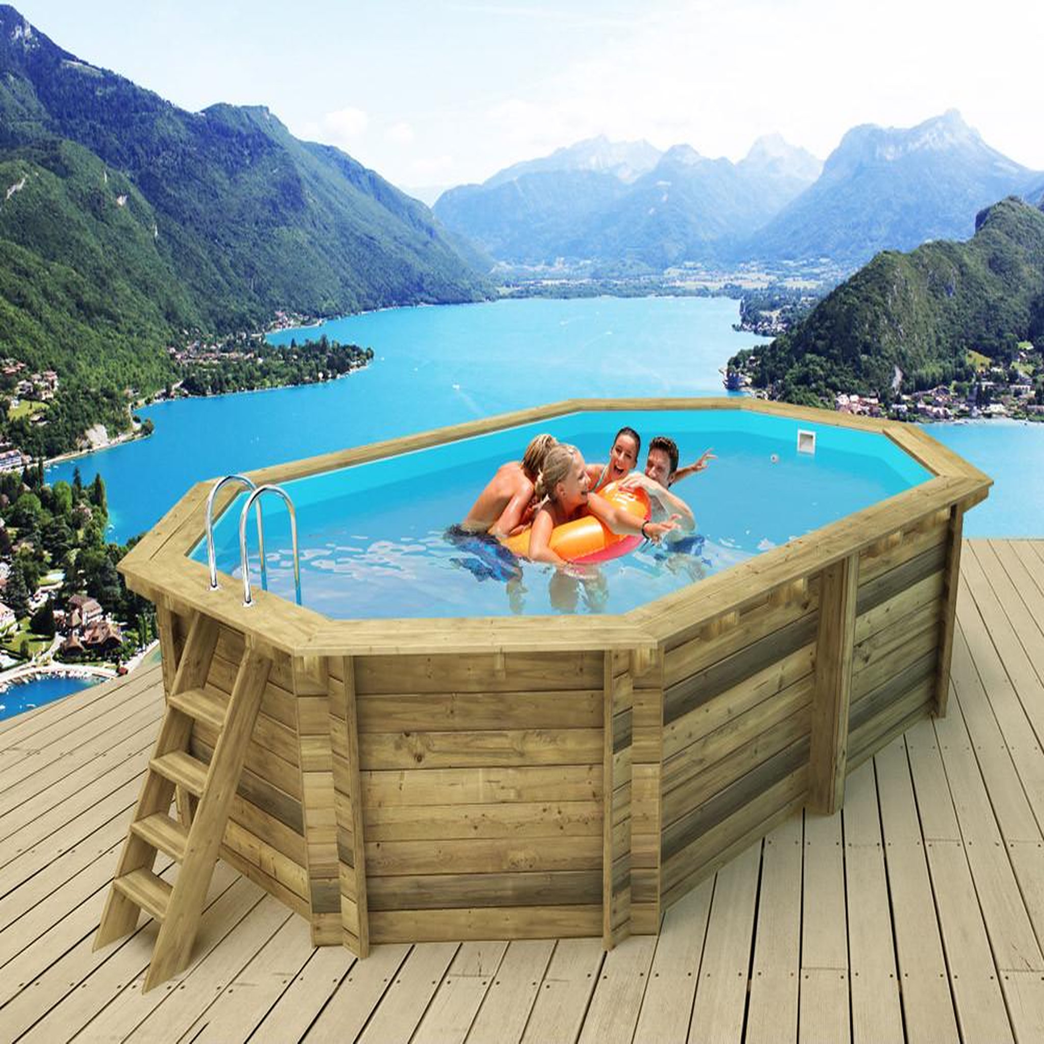 Voir la diapositive 2 : Habitat et Jardin Piscine bois   miami 120    - 4.86 x 3.36 x 1.20 m