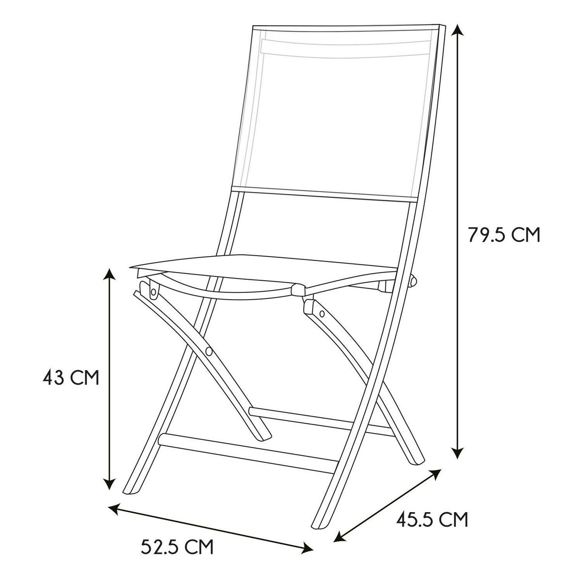TOILINUX Lot de 4 Chaises pliantes d'extérieur Elba