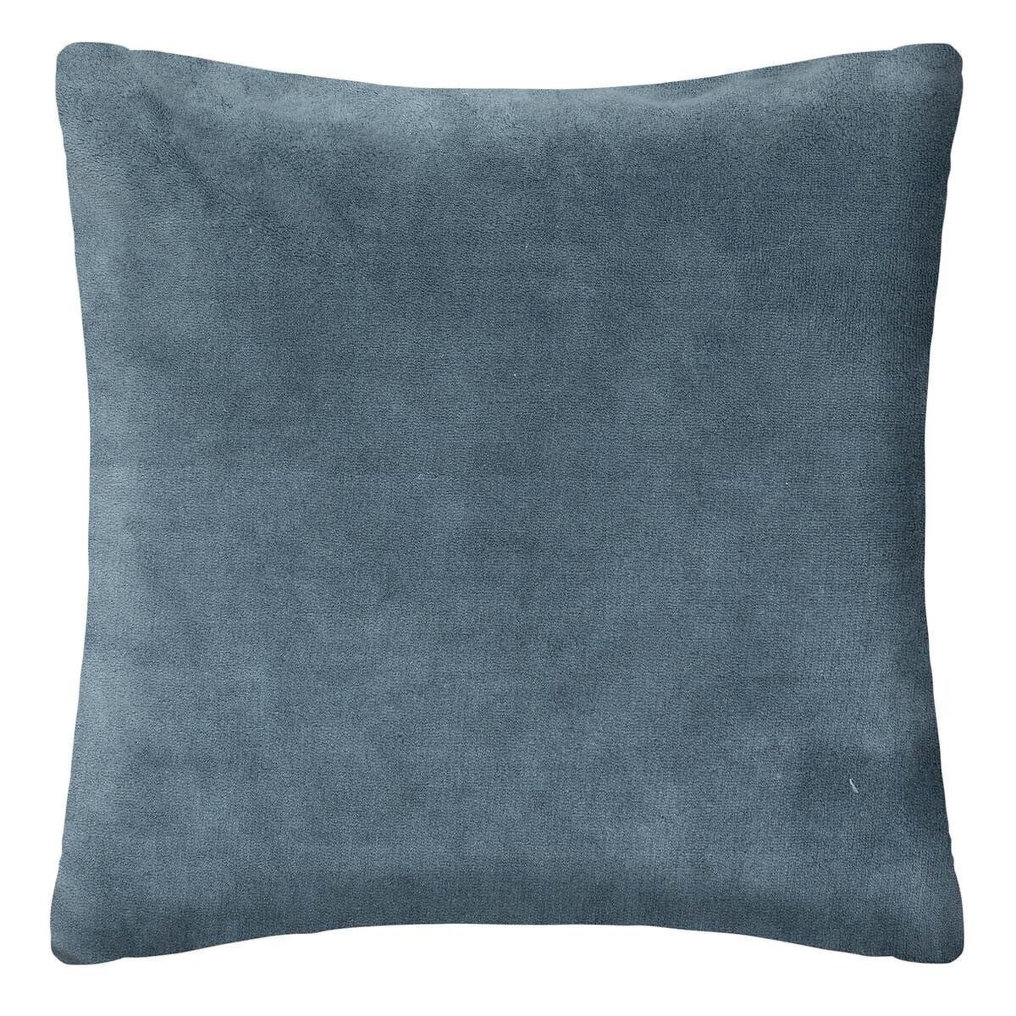 Voir la diapositive 2 : ATMOSPHERA Coussin imitation fourrure  bouclée  45x45cm bleu orage