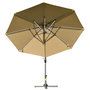 Voir la diapositive 4 : OUTSUNNY Parasol déporté octogonal parasol LED inclinable pivotant manivelle piètement acier dim. Ø 3 x 2,48H m beige