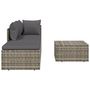 Voir la diapositive 5 : VIDAXL Salon de jardin 4 pcs avec coussins Gris Resine tressee