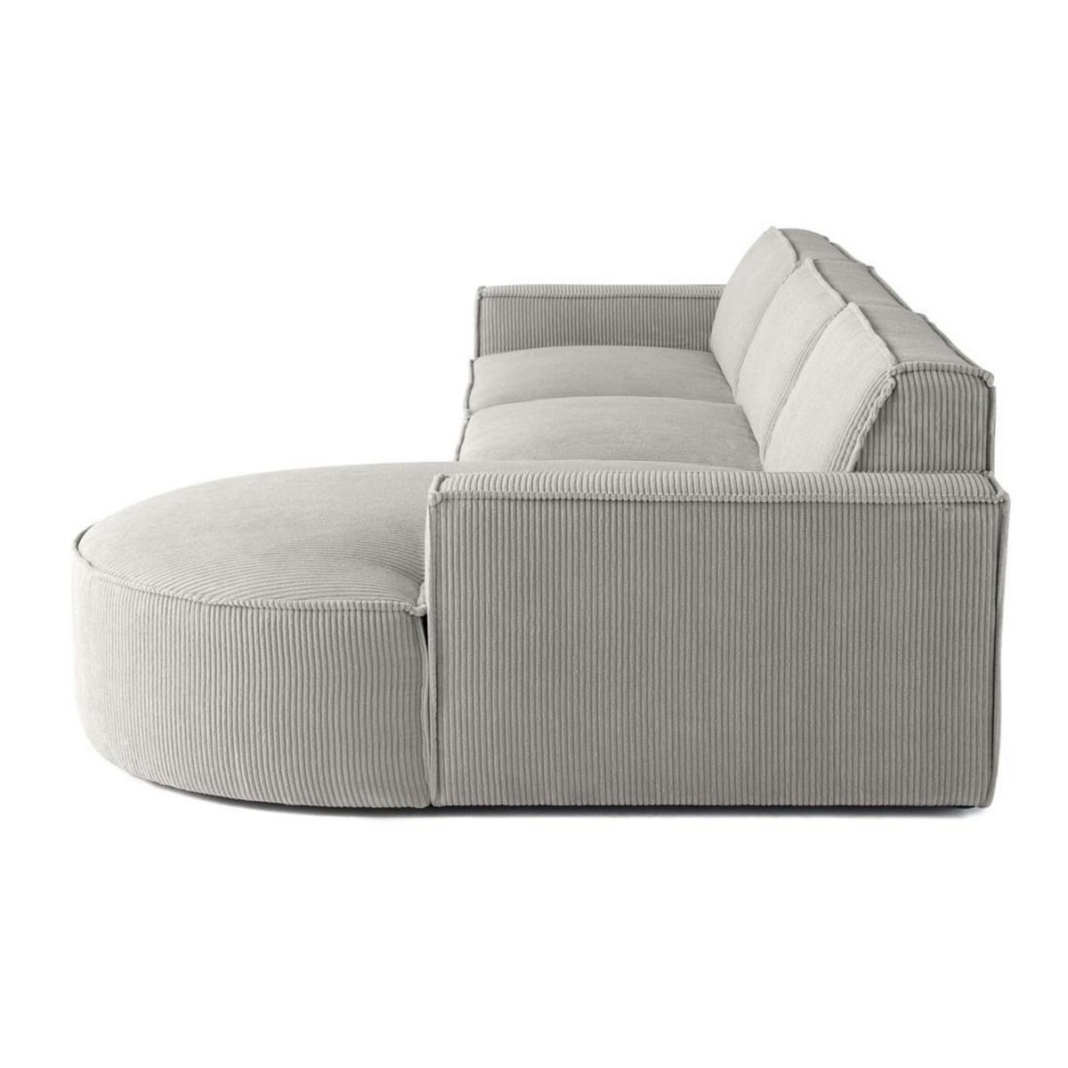 LISA DESIGN Spiaggia - canapé d'angle droit - 5 places - en velours côtelé