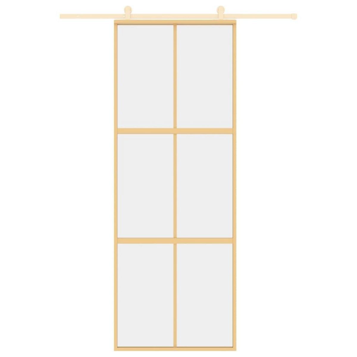 VIDAXL Porte coulissante dore 76x205 cm verre ESG clair et aluminium