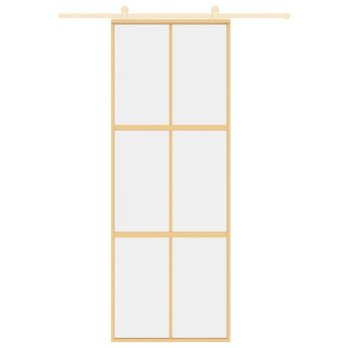 VIDAXL Porte coulissante dore 76x205 cm verre ESG clair et aluminium