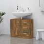 Voir la diapositive 1 : VIDAXL Armoire de lavabo Chene fume 63x30x54 cm Bois d'ingenierie