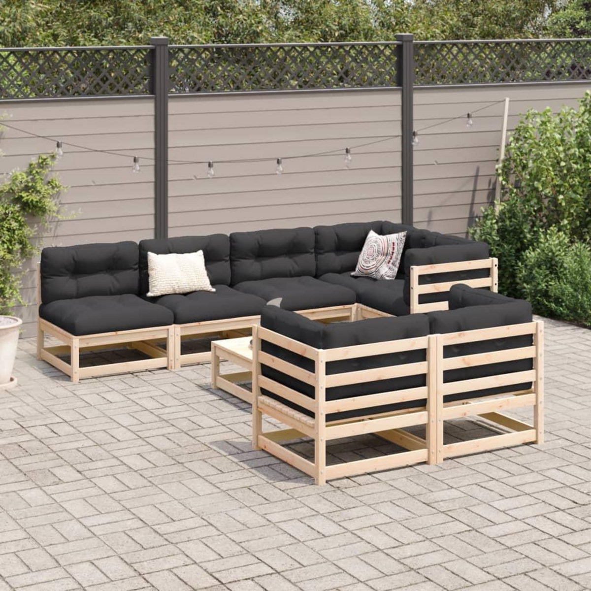 VIDAXL Salon de jardin 8 pcs bois de pin massif