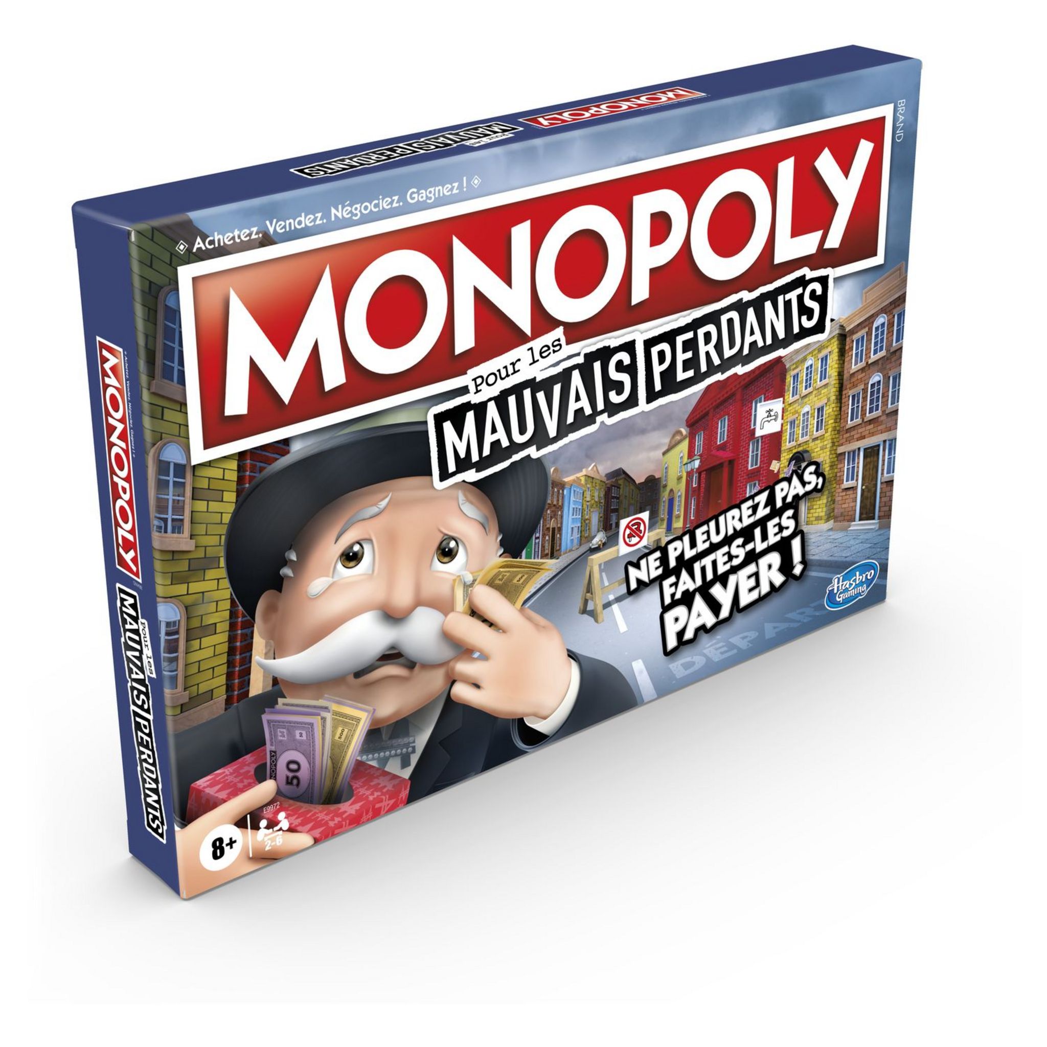 Carte Rue la Fayette pièce jeu Monopoly mauvais perdants Hasbro #B77