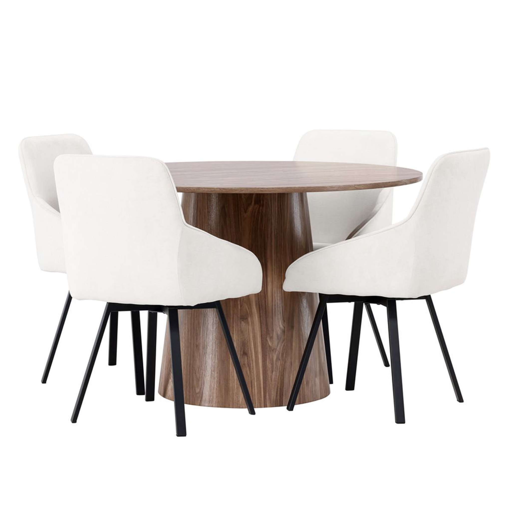 Paris Prix Ensemble table à manger & 4 chaises  lanzo & rosie  120cm beige & marron