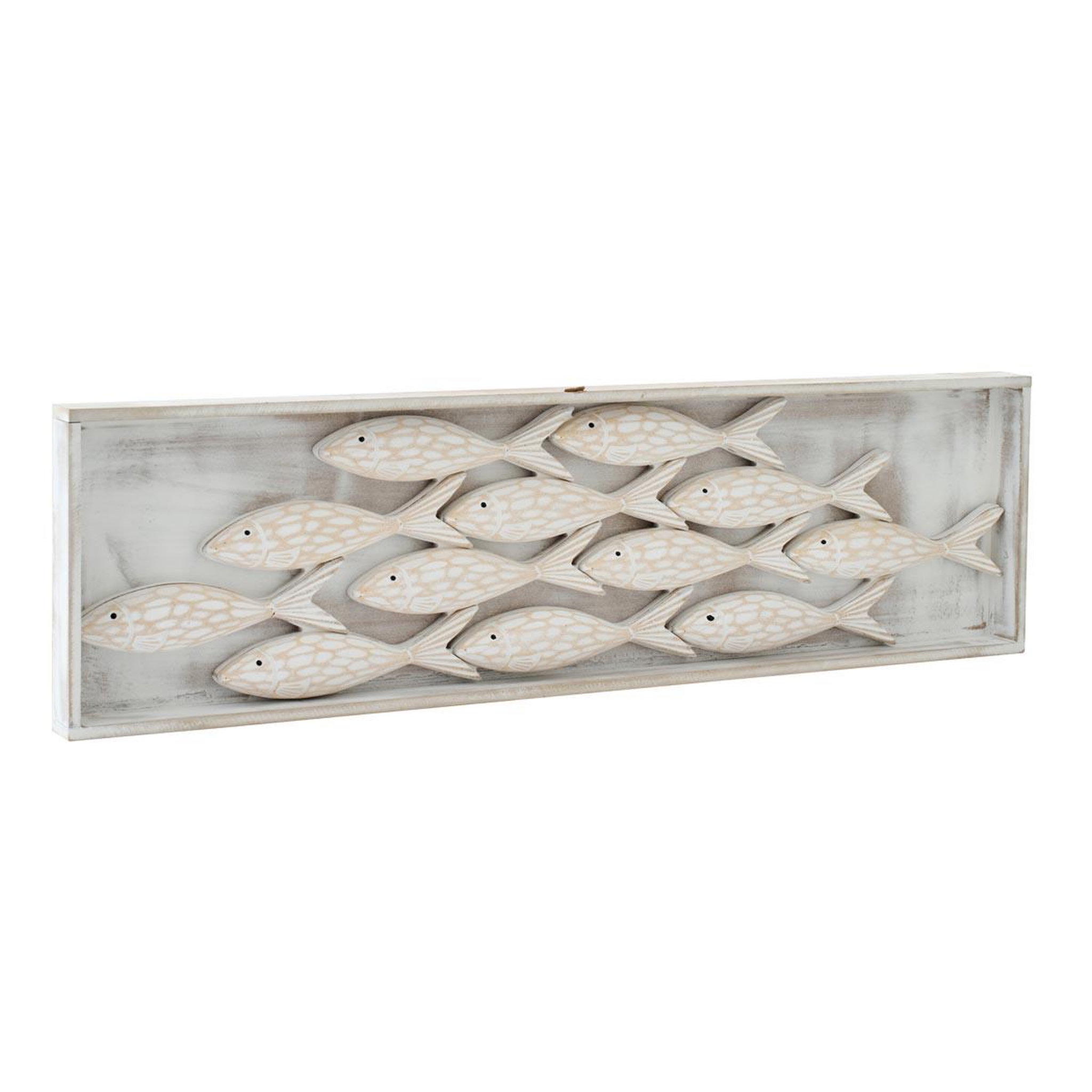 J-LINE Déco murale poisson  javier  83cm naturel