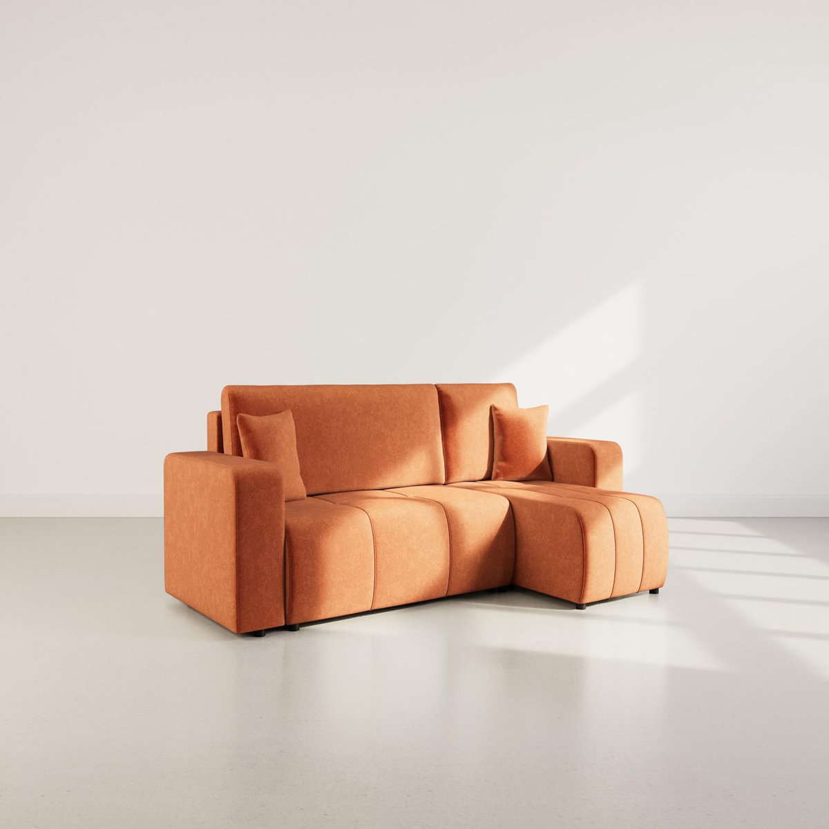 BEST MOBILIER Nicole - canapé d'angle réversible 4 places convertible avec coffre en tissu