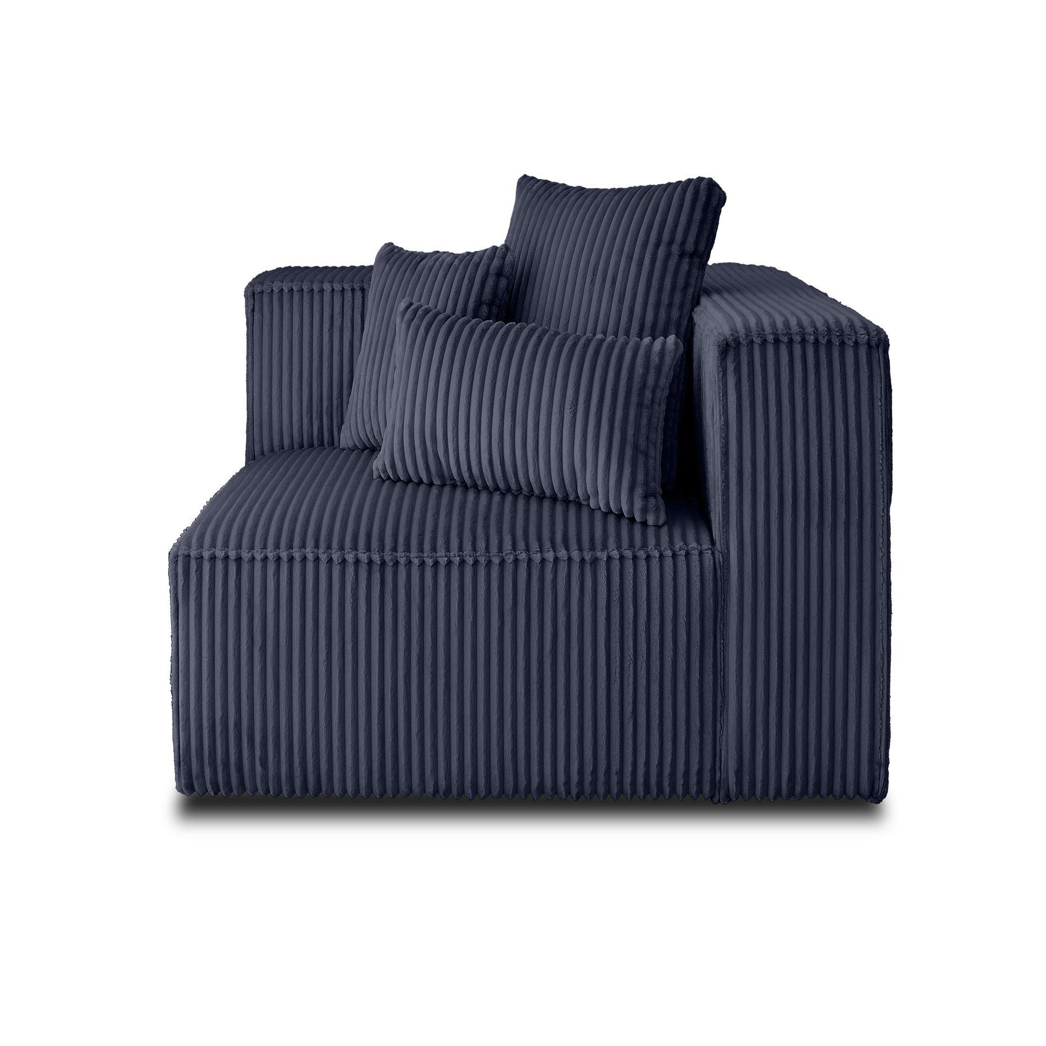 Voir la diapositive 5 : LISA DESIGN Colombine - module d'assise droit - en velours côtelé grosses côtes