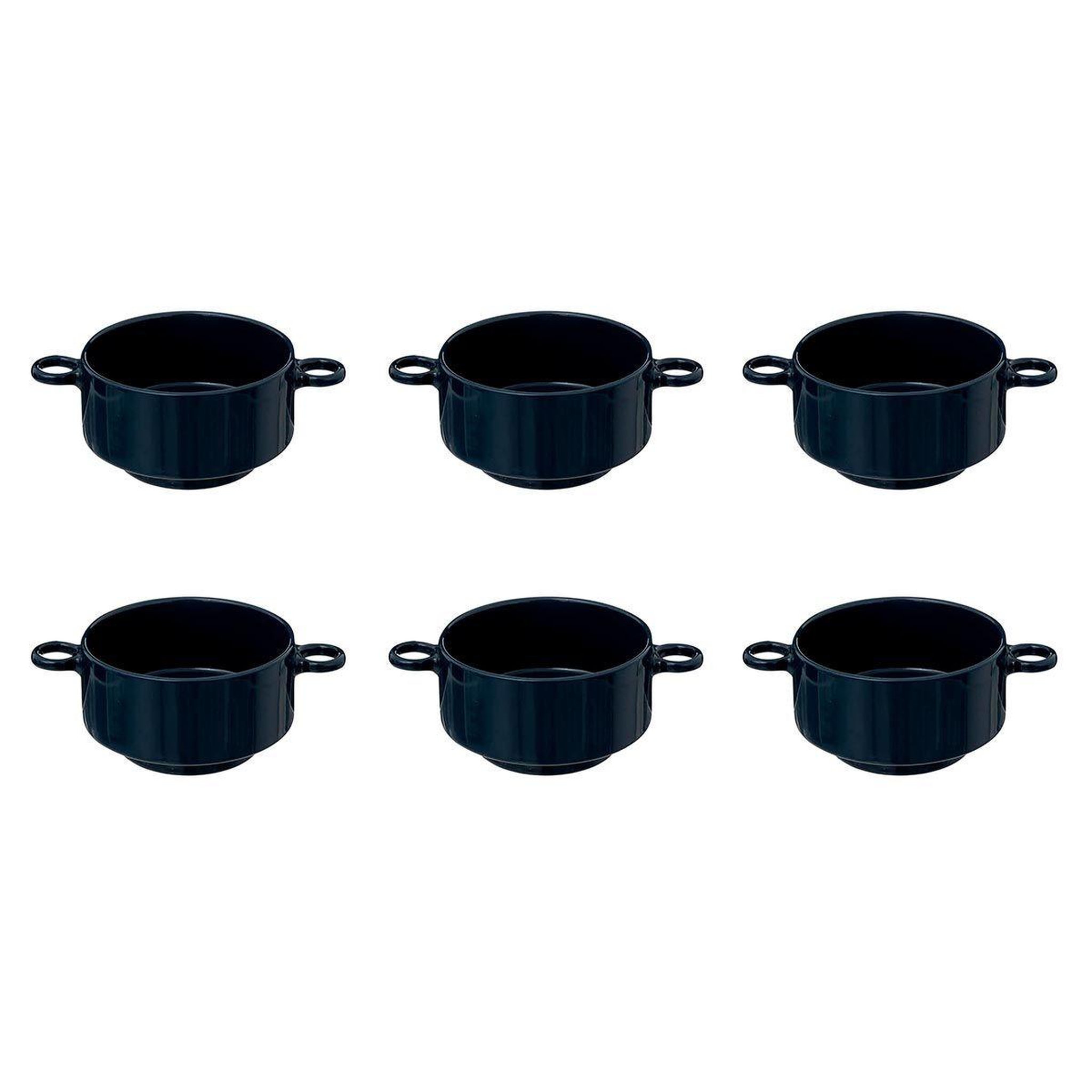 Voir la diapositive 1 : SECRET DE GOURMET Lot de 6 bols en céramique  anne  51cl bleu encre